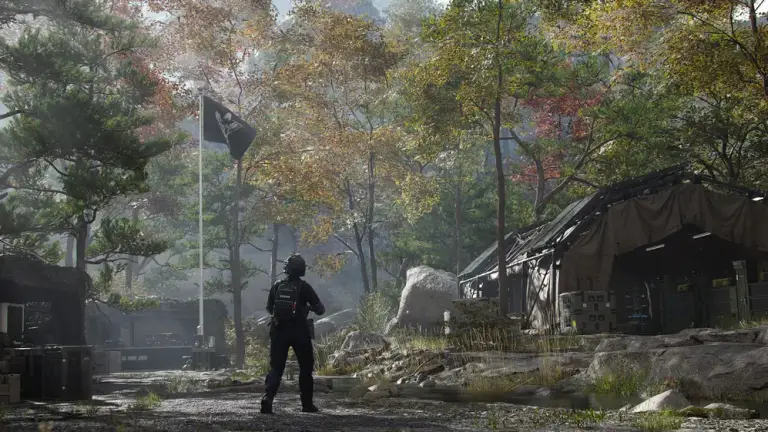 MW4 DMZ FOB camp with an Operator between station tents