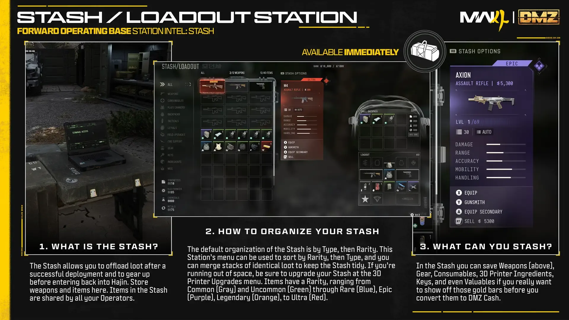MW4 DMZ Stash and Loadout inventory menu