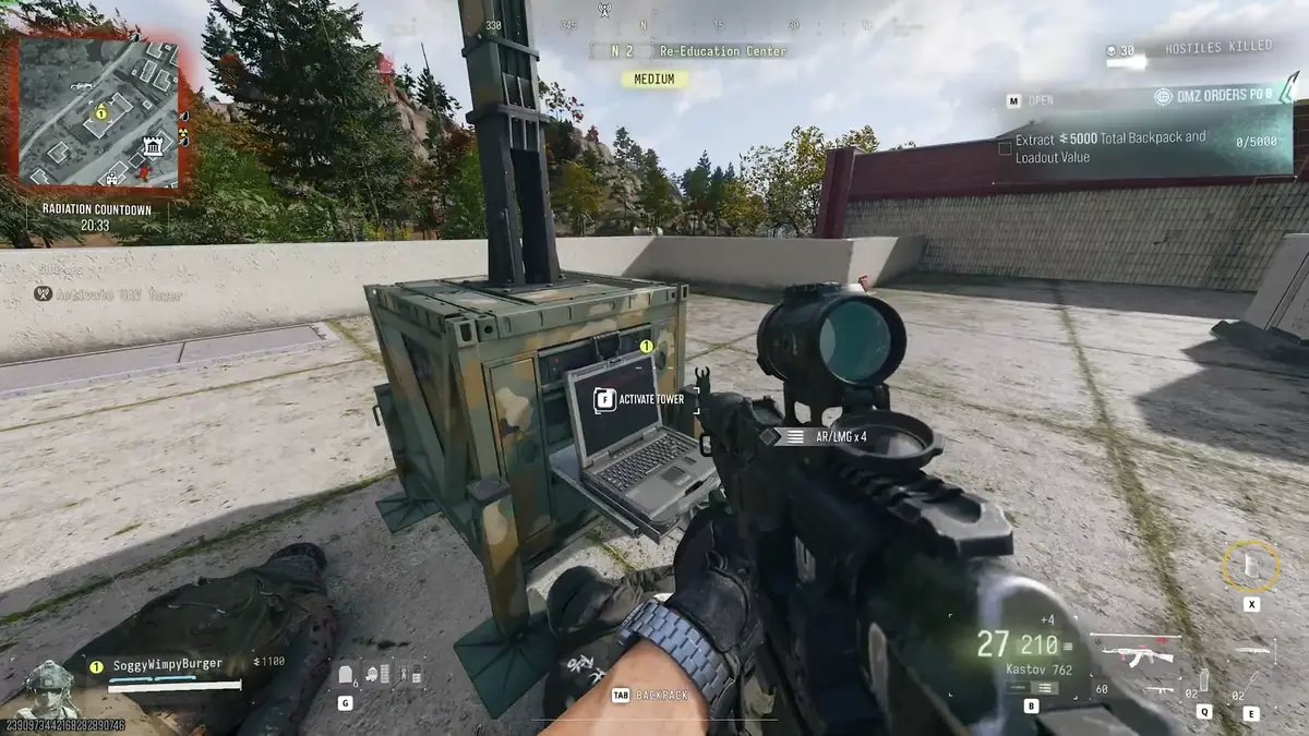 UAV Tower terminal interaction in Deadtown for Execute Intel.