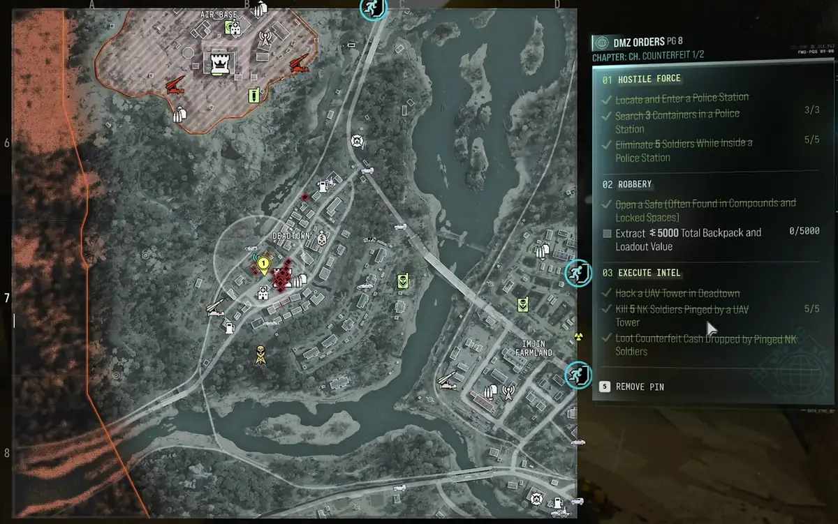 Deadtown Tac-Map and completed Execute Intel checklist; Robbery extraction value remains separate.