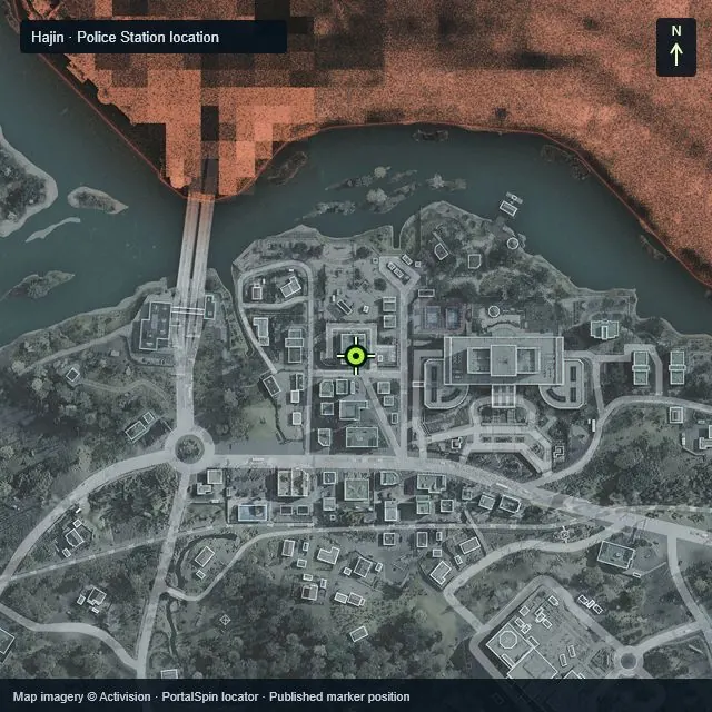 Zoomed Hajin map marking Cheongun Village Police Station at X 2086, Y 1916