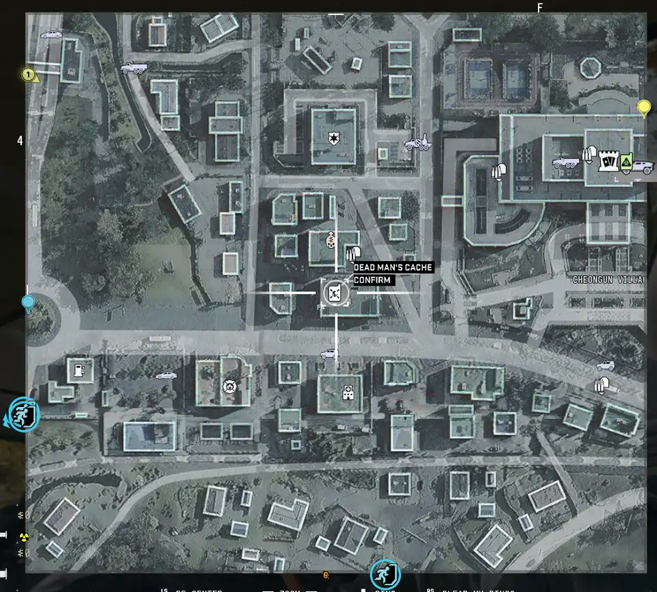 White Dynamic Op phone marker selected as Dead Man’s Cache on the Hajin Tac-Map.