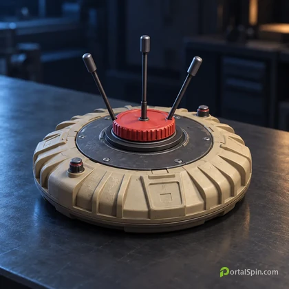Proximity Mine lethal equipment on a workbench