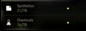 Call of Duty MW4 DMZ Bandage before printing: 21 Synthetics and 16 Chemicals owned; 15 of each required in MW4 DMZ