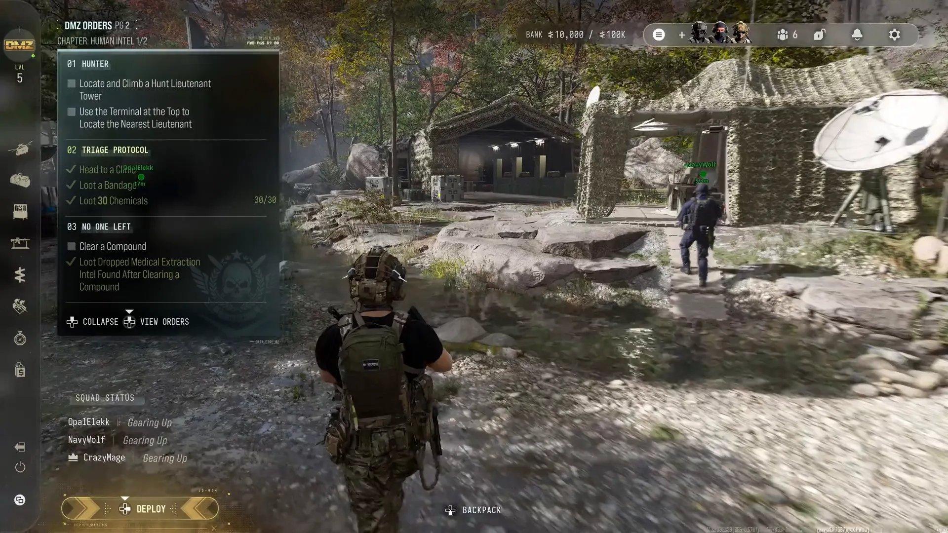 Human intel orders in MW4 DMZ