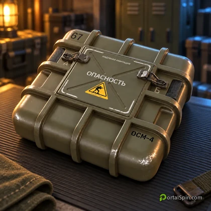 Olive Inflatable Decoy hard case on a military workbench; PortalSpin illustration.