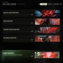 Calling Card menu with DMZ and shared Mastery categories
