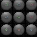 Rows of green blue and red Reticle Select choices