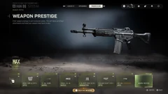 HAN 86 Weapon Prestige menu with weapon levels and a Prestige tile