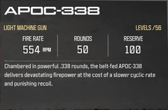 APOC-338 — official weapon reference