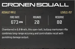 Cronen Squall — official weapon reference