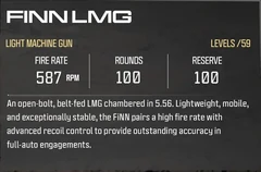FiNN LMG — official weapon reference