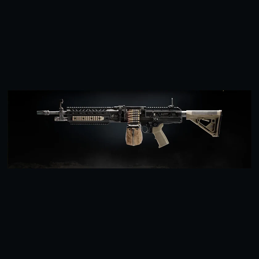 FiNN LMG — complete official weapon on square canvas