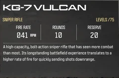 KG-7 Vulcan — official weapon reference