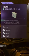 Medkit — in-game inventory tooltip