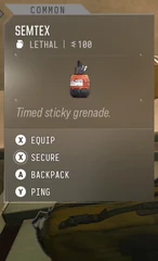 Semtex — in-game inventory tooltip