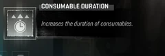 Consumable Duration selected Trait tooltip: Increases the duration of consumables.
