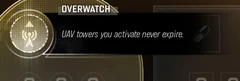 Overwatch selected Trait tooltip: UAV towers you activate never expire.
