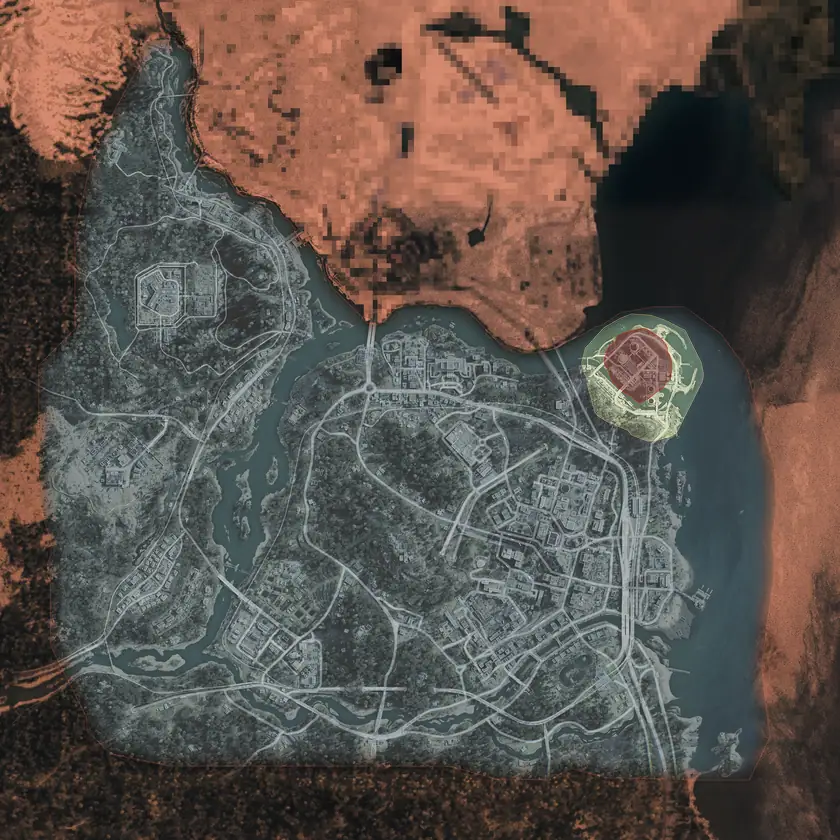 Hajin Exclusion Zone map in MW4 DMZ