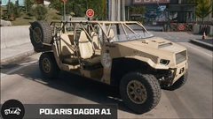 Tan Polaris Dagor A1 off-road vehicle in MW4 DMZ.