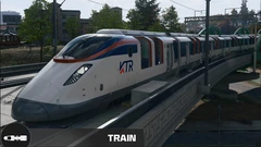 White passenger train with red and blue trim in MW4 DMZ.