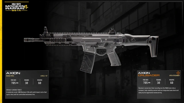 AXION full official MW4 Beta weapon sheet