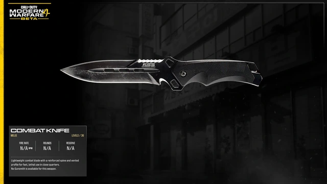 Combat Knife full official MW4 Beta weapon sheet