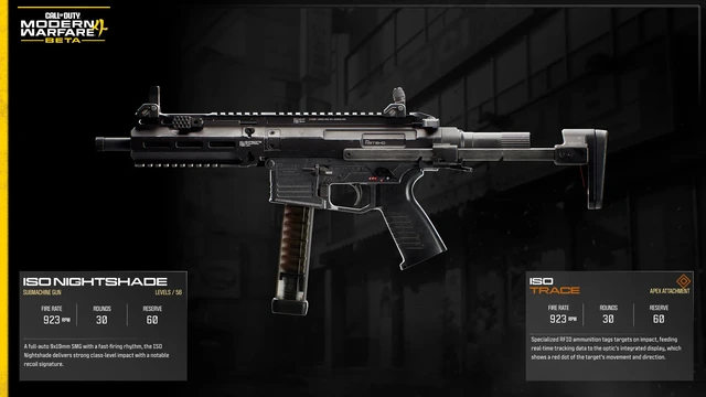 ISO NIGHTSHADE full official MW4 Beta weapon sheet