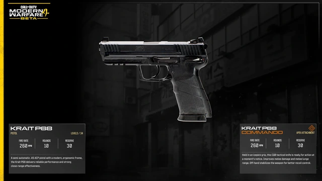 Krait P68 full official MW4 Beta weapon sheet
