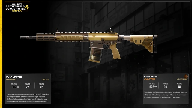 MAR-9 full official MW4 Beta weapon sheet