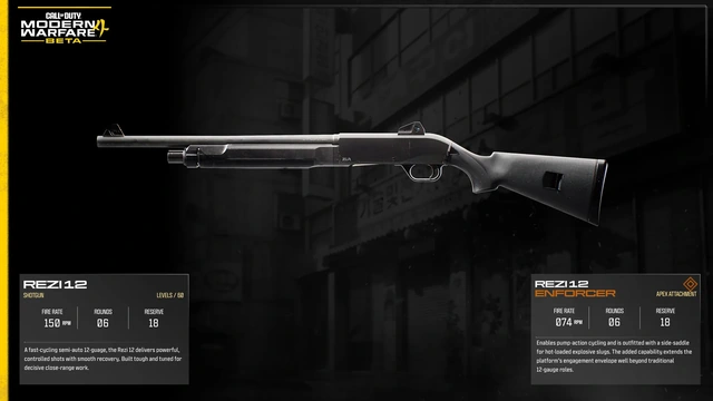 Rezi 12 full official MW4 Beta weapon sheet