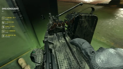 Dreadnought LMG in first person in MW4 DMZ